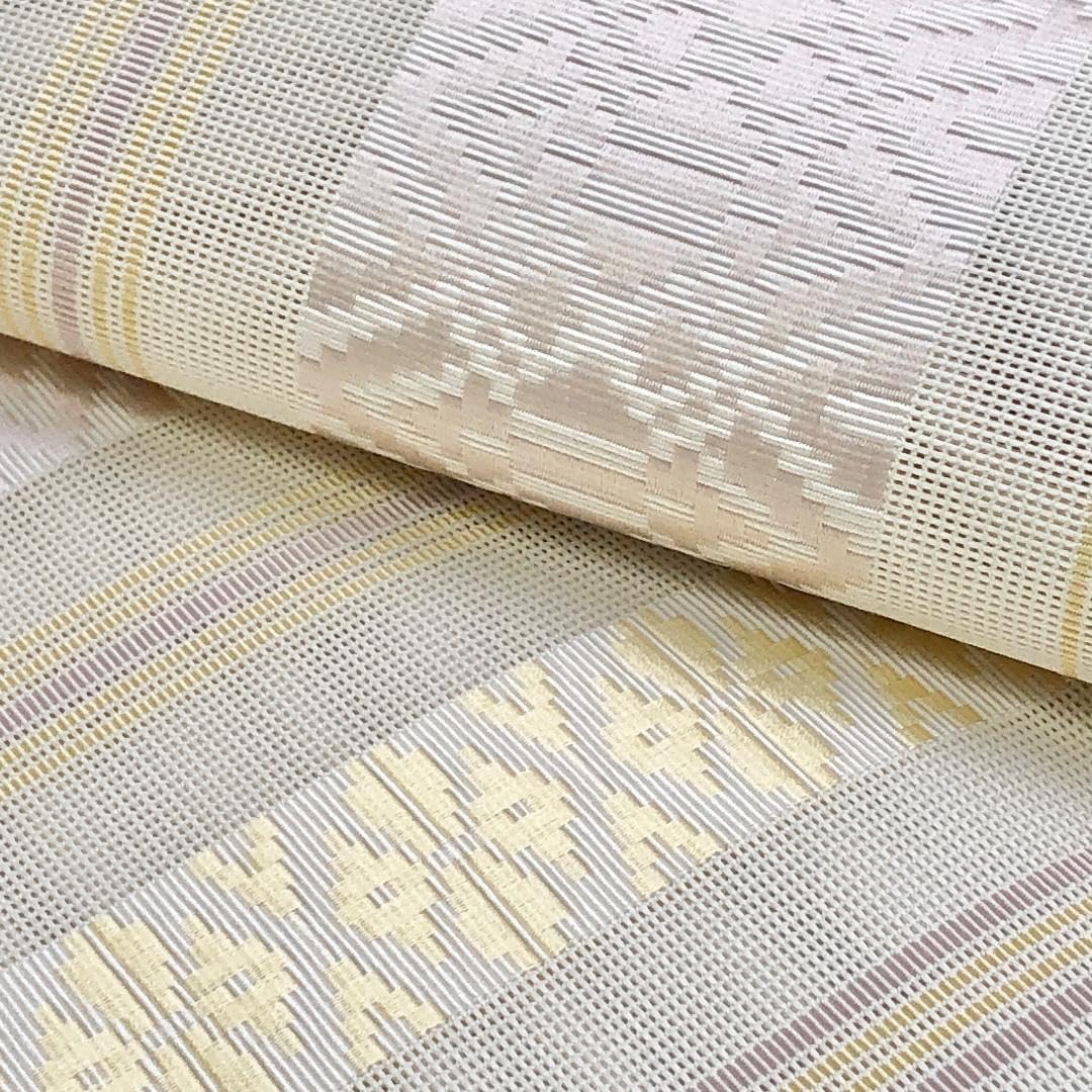 帯2092 高級 正絹 型染 夏帯 名古屋帯 専用帯2092 ○高級 正絹 型染 夏