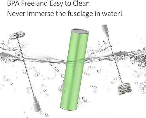 Miniatura 6 de Espumador de leche eléctrico de mano, mezclador de bebidas de café de viaje, baterías incluidas, batidor de acero inoxidable 304 para capuchino con