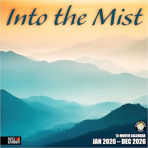 RED EMBER Into the Mist - Calendario mensual de pared colgante 2024, abierto de 12 x 24 pulgadas, papel grueso y resistente, para regalo, naturaleza
