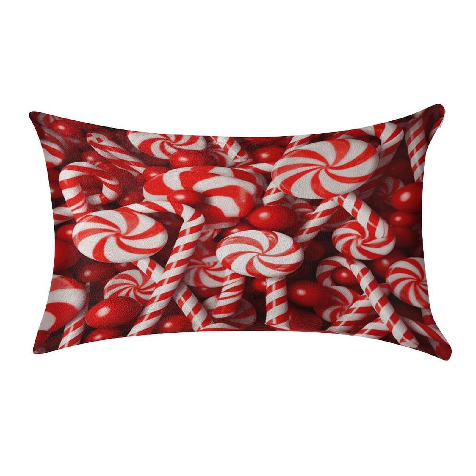 MUSM Candy Canes Pillow Case 12"X20" Luxury Velvet Throw Pillow Cover Fade Resistant Cozy Soft Pillowcases Pillow Protector Pillow Shams Lumbar Pillow Shells for Home&Gifts