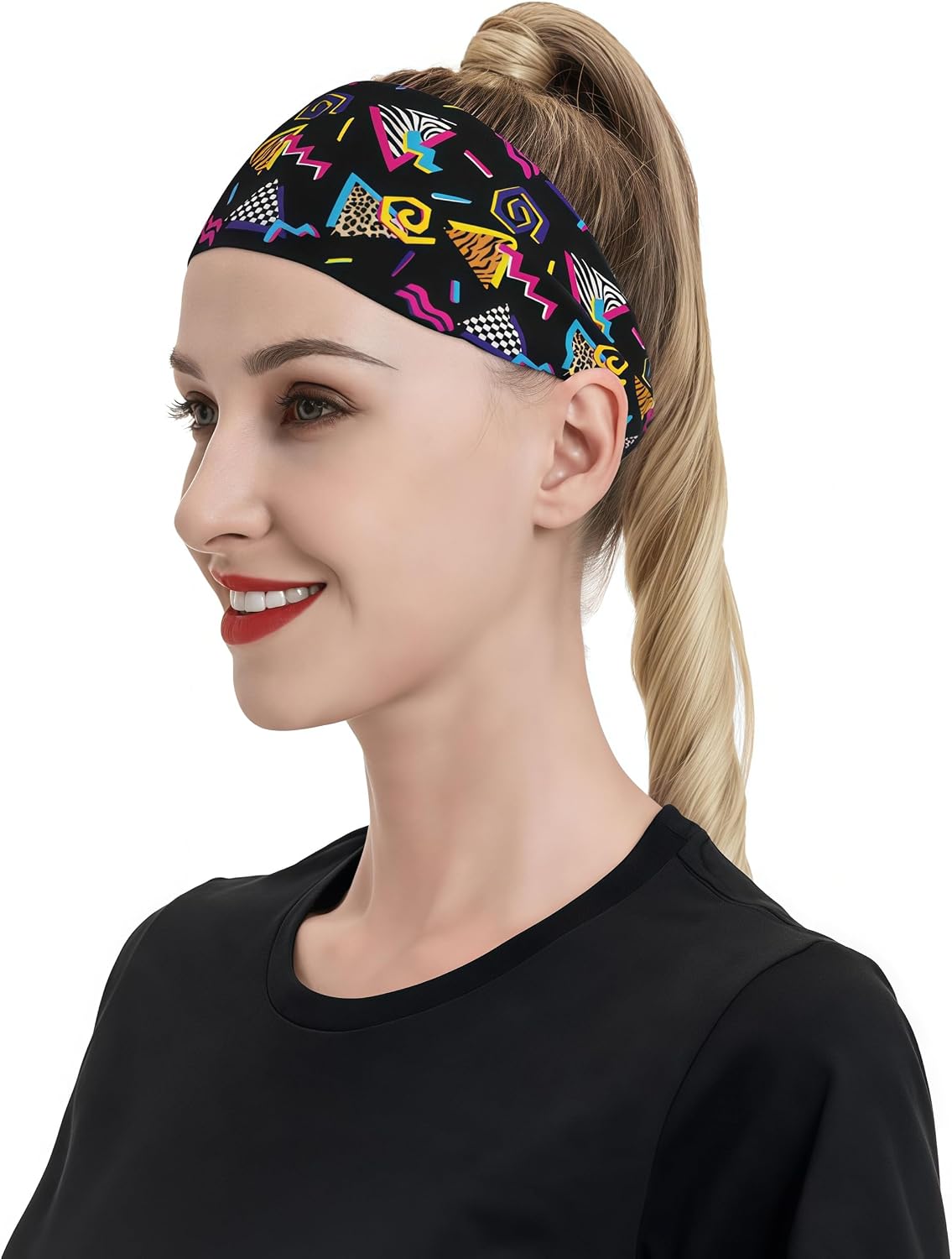 Headband for Women Men Moisture Wicking Sport Sweatband Headwear Accessories Bandana Hair Head Bands for Running Fitness