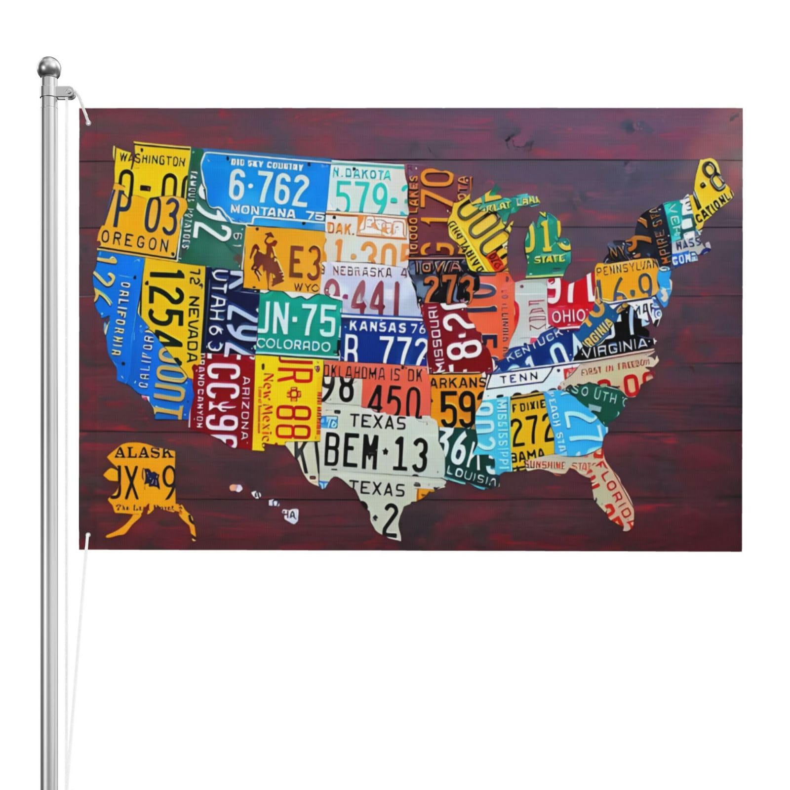 Drapeau plaque d'immatriculation en polyester premium 120x180 cm double couture renforcée - 8