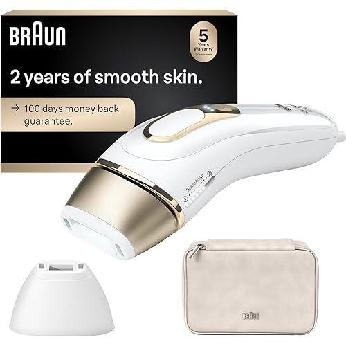 Braun IPL at Home Laser Hair Removal for Women and Men, Silk Expert Pro 5 PL5137 with Venus Swirl Razor, Permanent Visible Hair Reduction in Hair Regrowth for Body & Face, Corded, PL5137