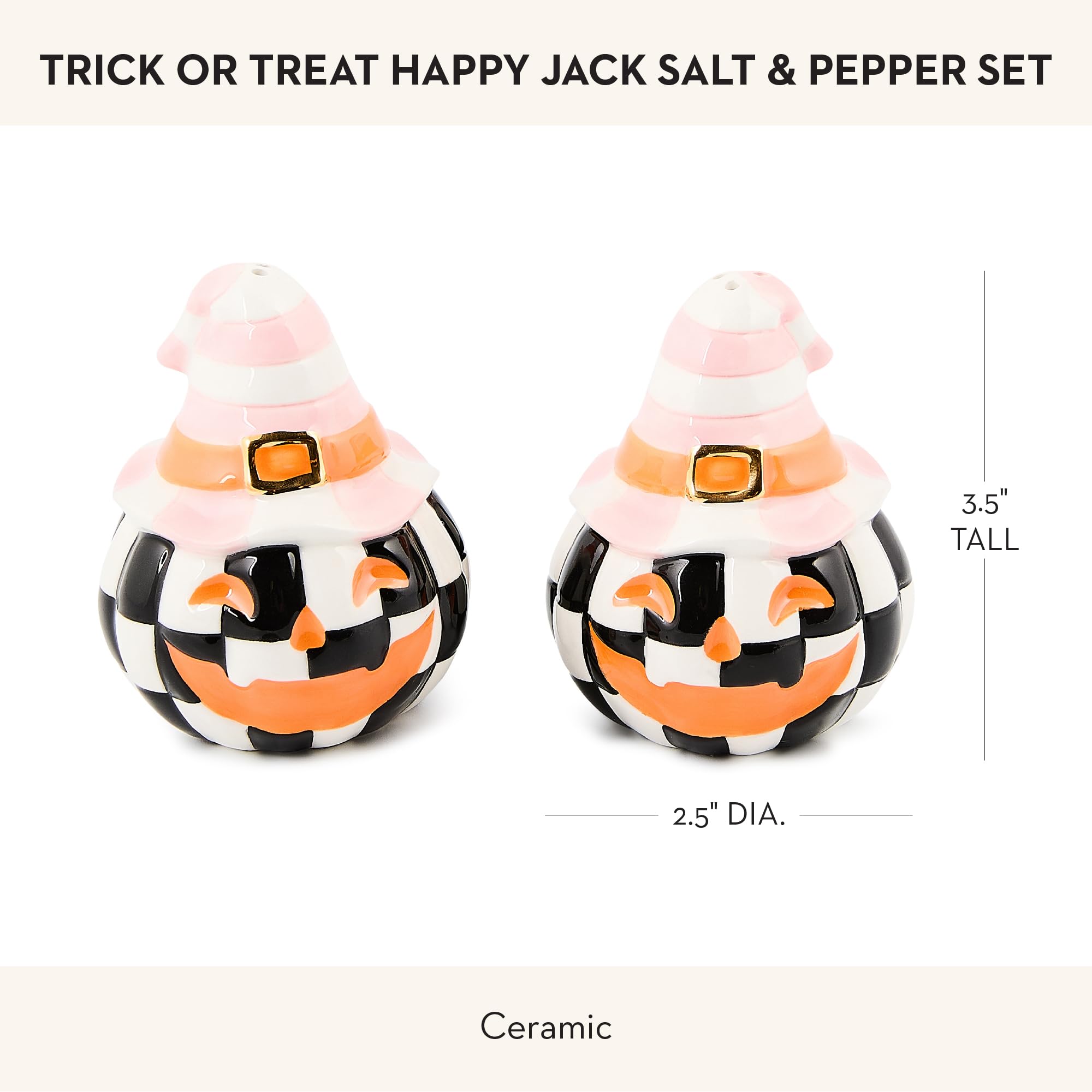 Amazon.com: MACKENZIE-CHILDS Salt and Pepper Shaker Set, Ceramic