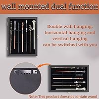 Vista 5 de Vitrina para 7 Varitas Universal Soporte de Varita Mágica de Mago Montaje de Pared con Cerradura de Madera Magiquest Varita Soporte Vertical