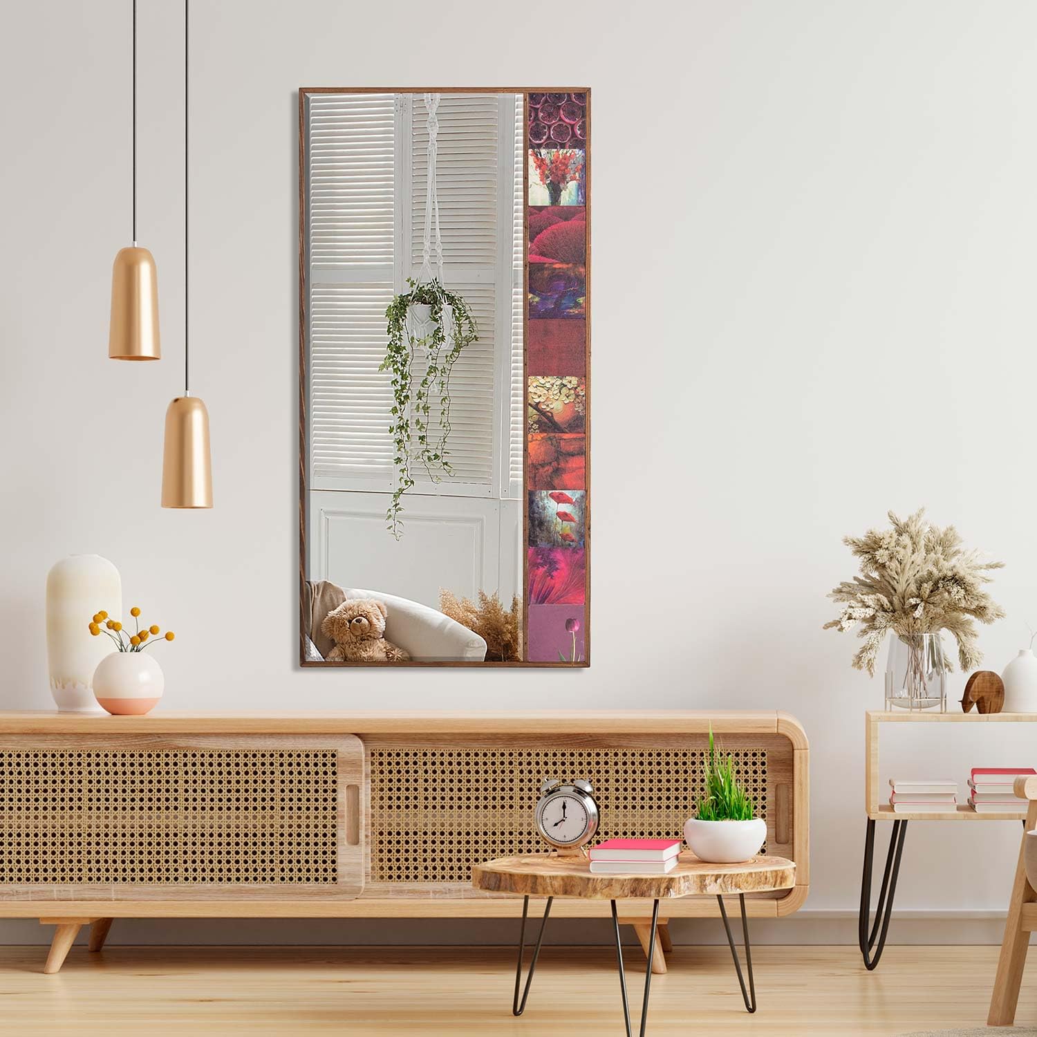 Miroir en travertin MARRAKESH 50x102cm au design minéral d'exception