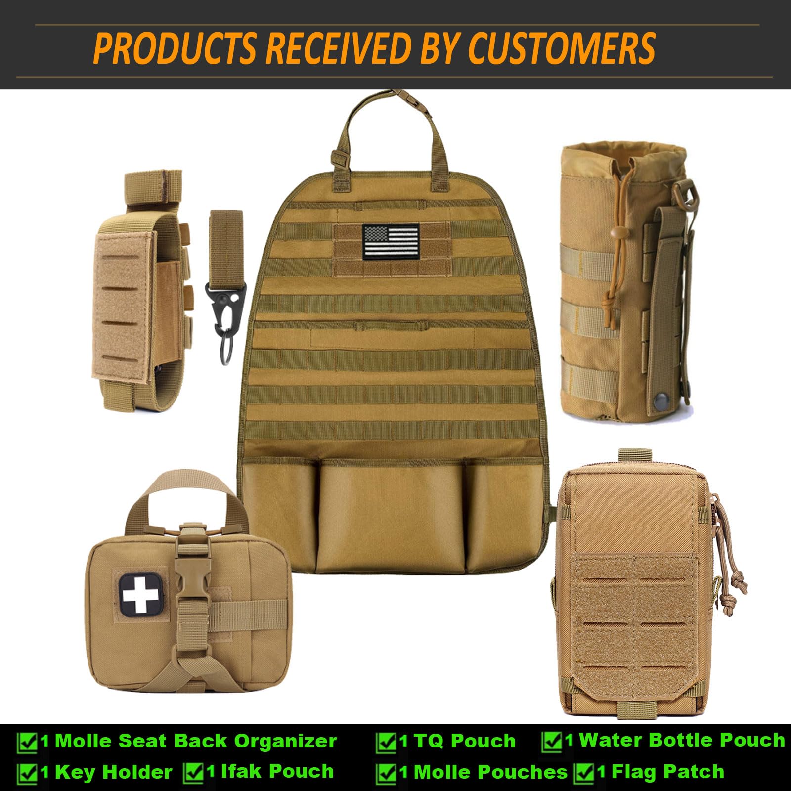 Organizador Tático Para Banco Traseiro - Painel MOLLE Universal