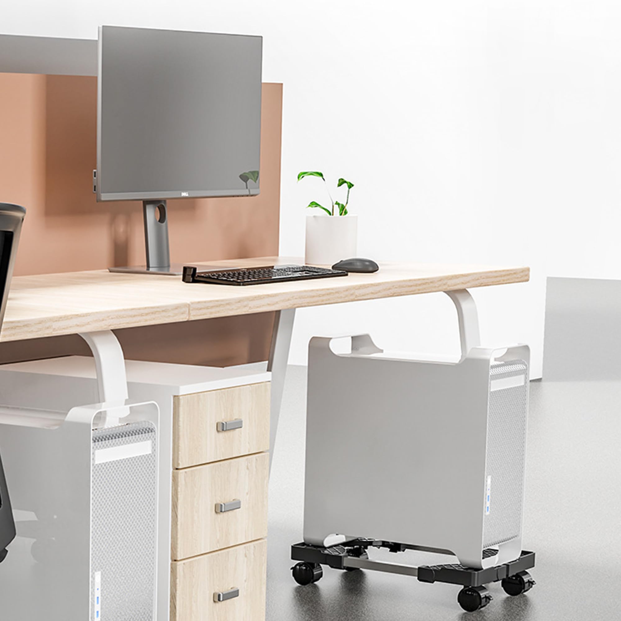 Supporto PC Tower con Ruote Base Regolabile: Telaio in Metallo Robusto per Raffreddamento e Mobilità CPU – Per Lavoro da Casa