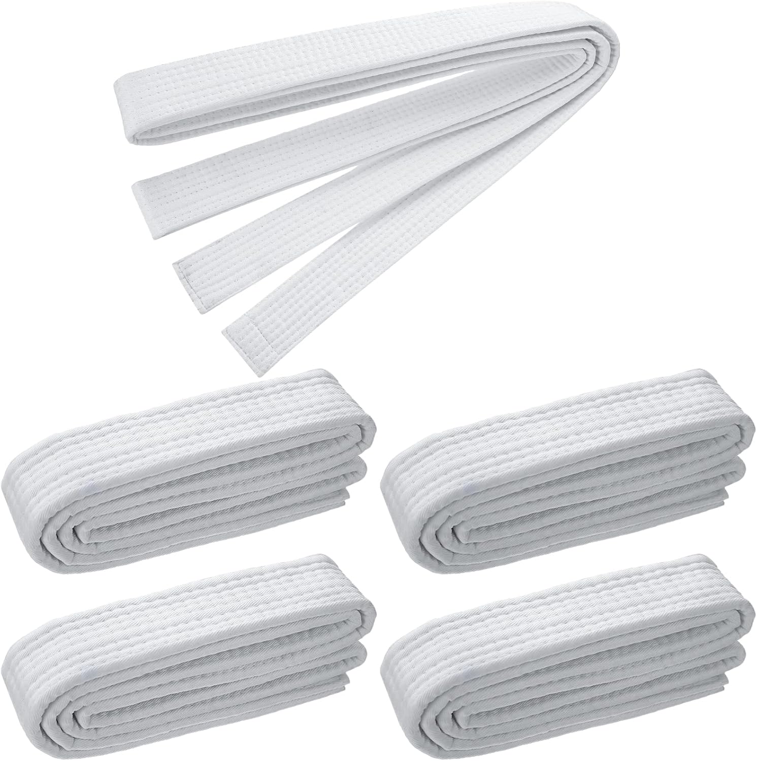 4 Pieces White Taekwondo Belt Cotton Judo Hapkido Martial