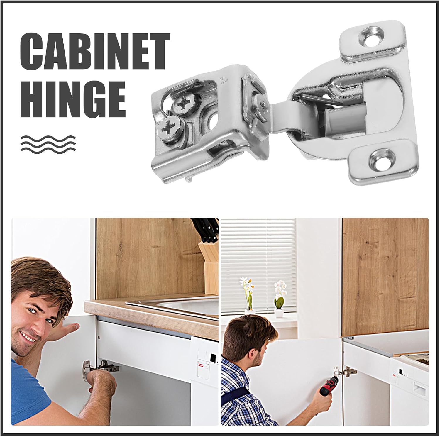 Full Overlay Soft Close Cabinet Hinges 3D Adjustable Silent Damping Door Hinges for Kitchen Cabinet Doors Replacement Black Short Arm