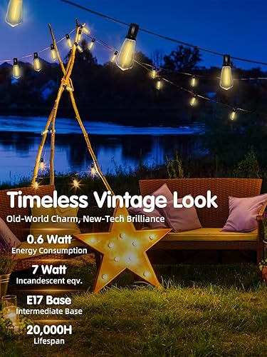 Miniatura 3 de Paquete de 10 bombillas LED Edison, bombillas de repuesto regulables inastillables de 0.6 W, bombillas ST40 de plástico transparente para tira de
