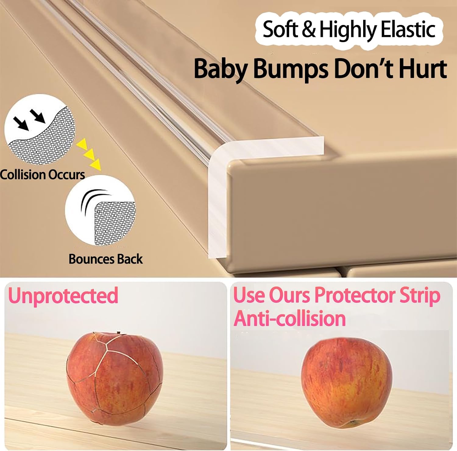 ZOMPAGO Clear Soft Corner Protectors for Furniture Strip,2in (W) x 13FT(L),Sharp Edge & Table Bumper,Window Edge,Wall Protector, Soft Corner Guards Safe for Proof,Table Corner Protectors in Family
