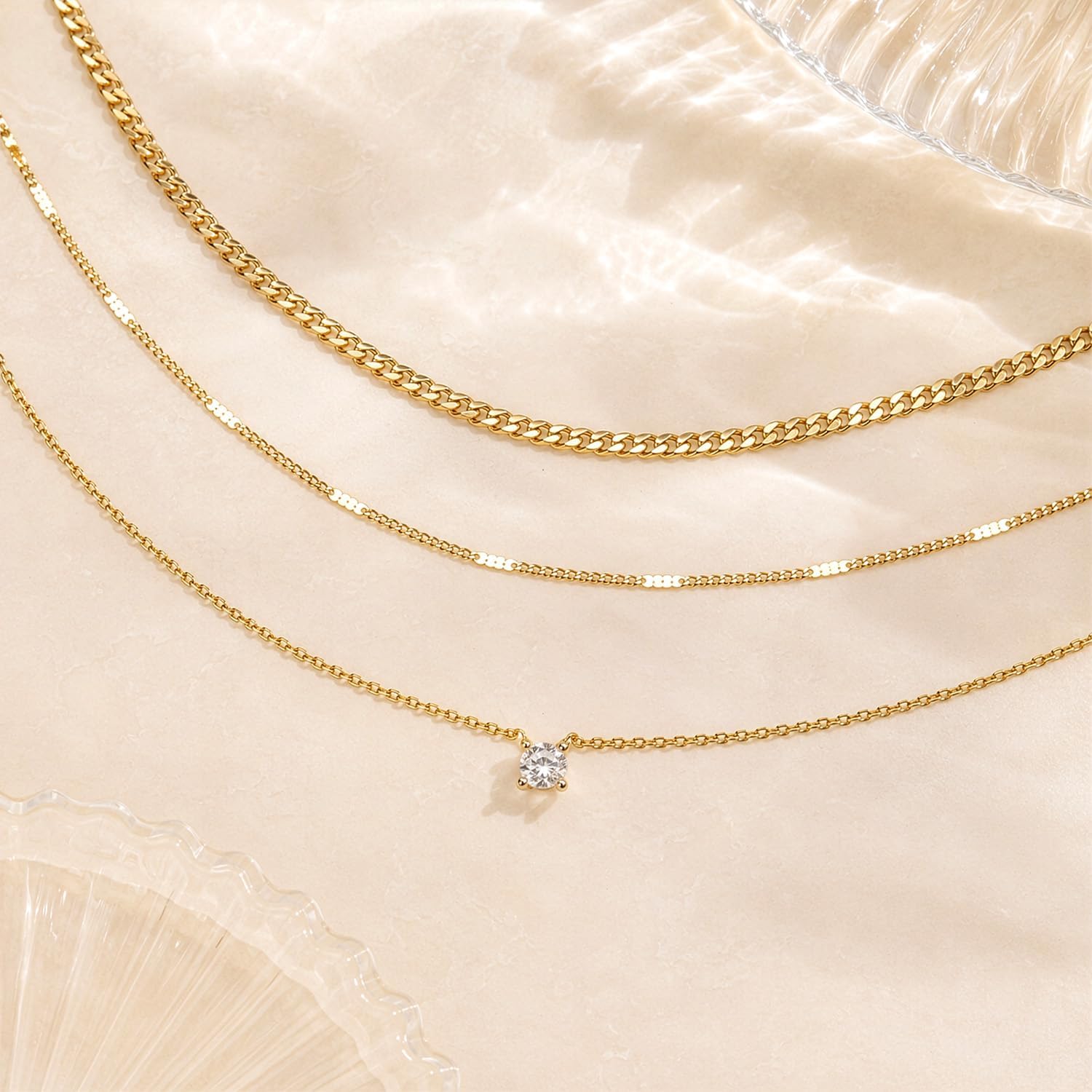 Women Layered Necklace Set-NE-3C