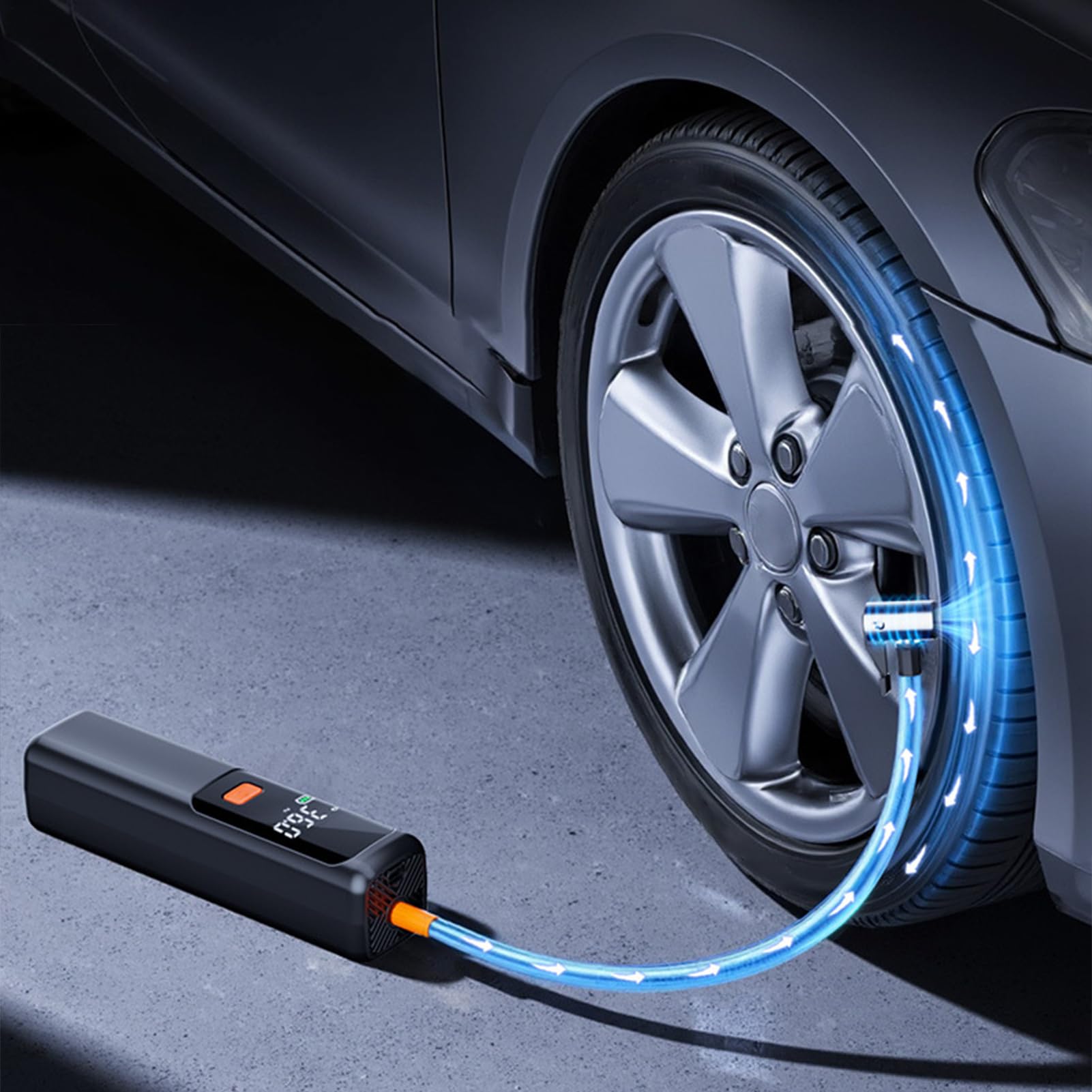 Compresseur à air pour voiture Gonfleur électrique à arrêt auto,