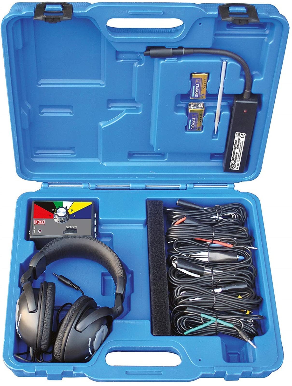 Estetoscopio Electrónico para Coche Kit De Estetoscopio De Seis Canales Motor De Coche Chasis Transmisión Sonido Anormal Instrumento De Diagnóstico Ruido Herramienta De Diagnóstico