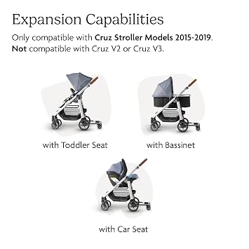 UPPAbaby Piggyback Ride-Along Board for Cruz Stroller Models 2015-2019 - Quick Attachment for Children to Stand + Stroll - 55 lbs. Weight Capacity,Black/Brown