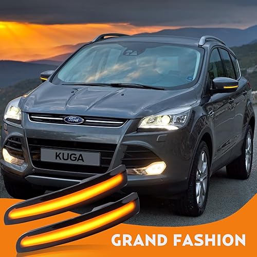 Miniatura 6 de Luces intermitentes LED para Ford Focus ST RS 2012-2018, para Ford Kuga Escape 2013-2018, C-Max 2013-2017, lentes de cubierta de humo