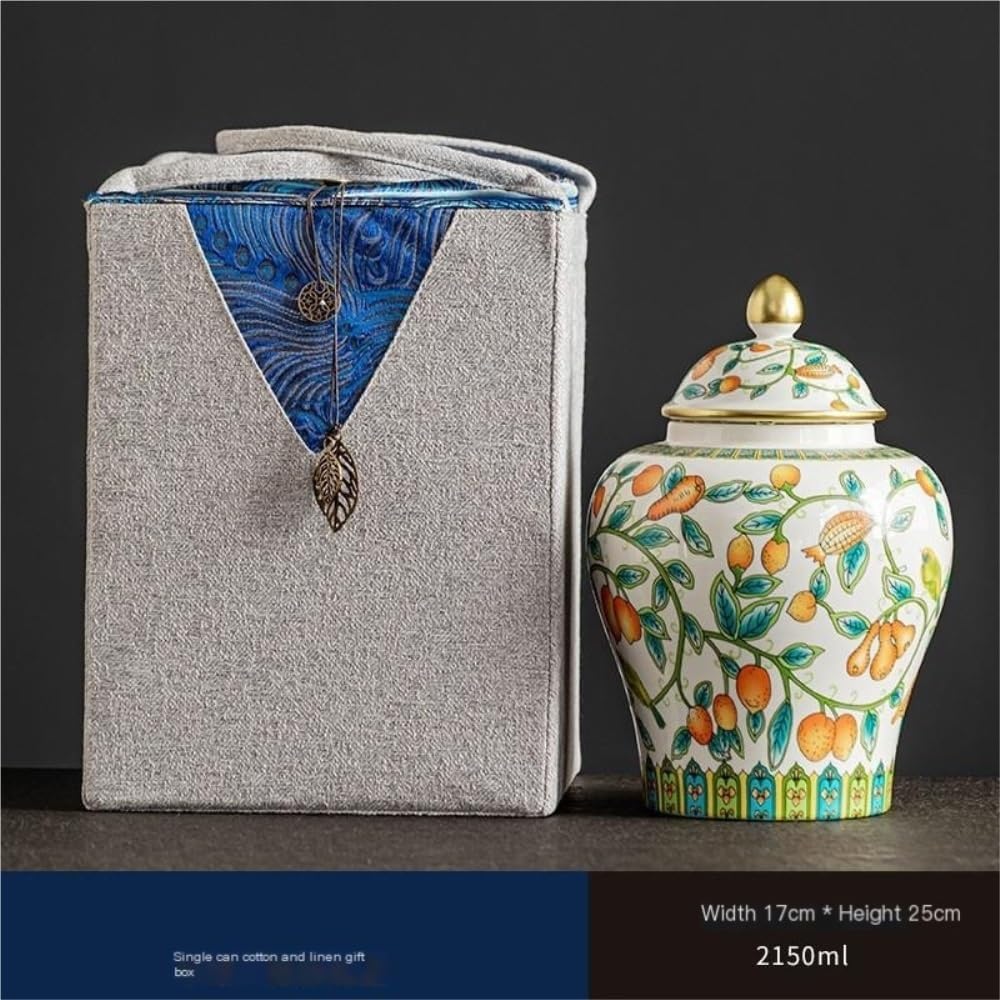 SONGCHAO Sugar Jar Ceramic Loose Tea Storage Container Jar Large Capacity Sealed Retro Set Single Kitchen Tea Canister