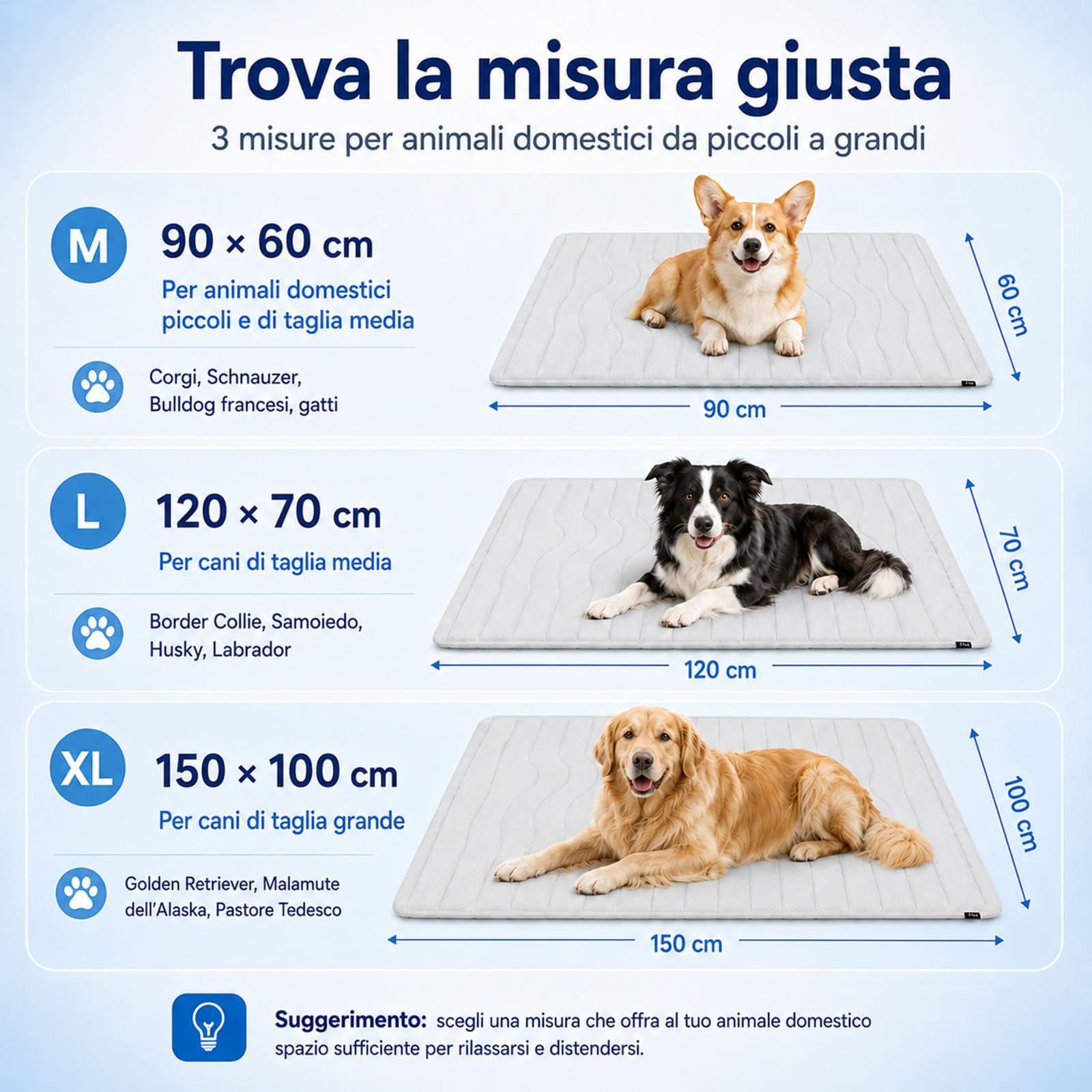 Tappetino Refrigerante per Cani Kobolaf, Lavabile e Pieghevole (XL)