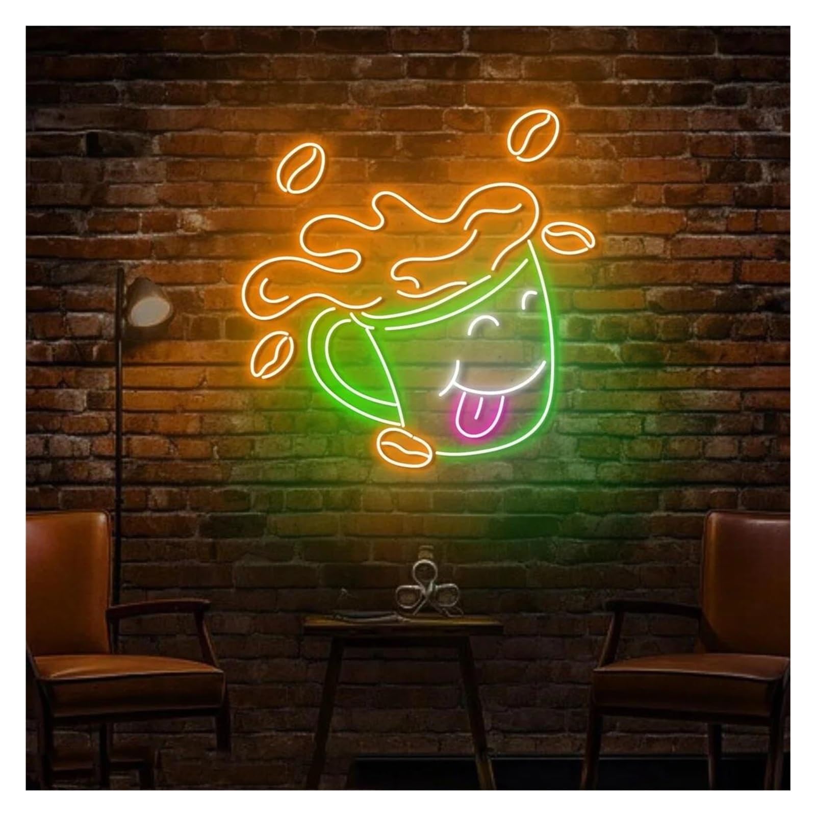 Shouxi One Color Sign Lamp Funny Coffee Mug Neon Lights Usb Powered For Cafe Open Sign Party Wall Decor Make Your Storemore Shiny 51Cm