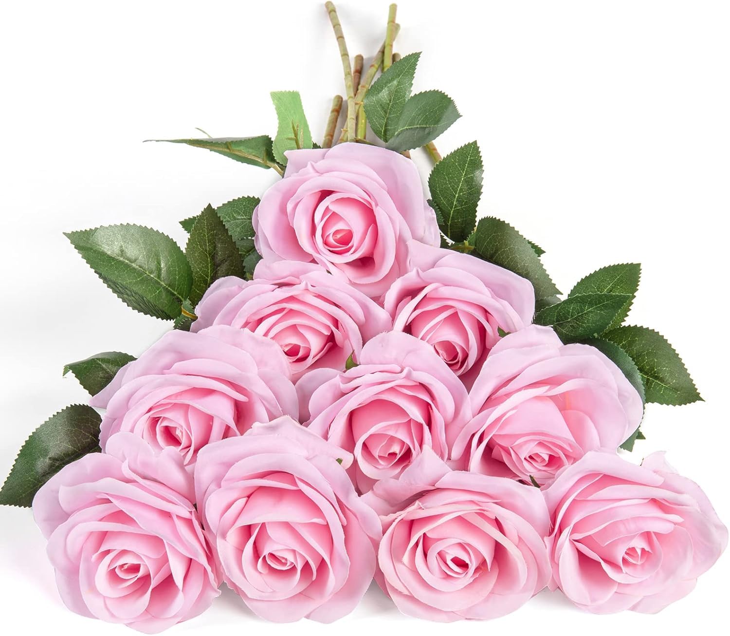 Dekorly Artificial Silk Rose Bouquet - 10 Long Stem Flowers -14 Dekorly Artificial Silk Rose Bouquet - 10 Long Stem Flowers -14