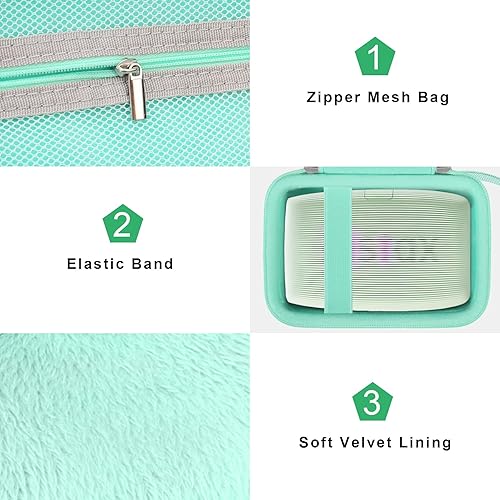 Vista 35 de Canboc Funda rígida para impresora Fujifilm Instax Mini Link 3/Fujifilm Instax Mini Link 2/Instax Mini Link para smartphone, bolsillo de malla