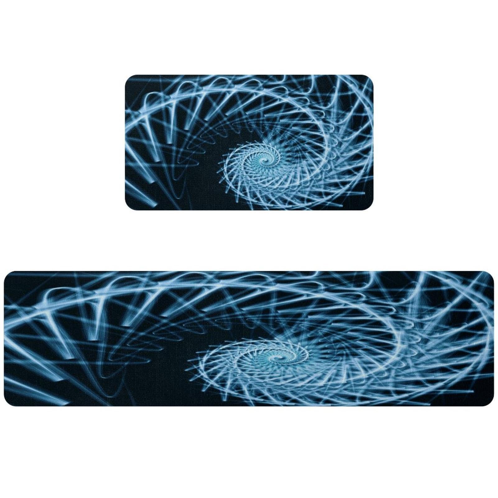 Tapetes de cocina antideslizantes VAPOKF evitan resbalones con diseño neón en espiral 2 piezas