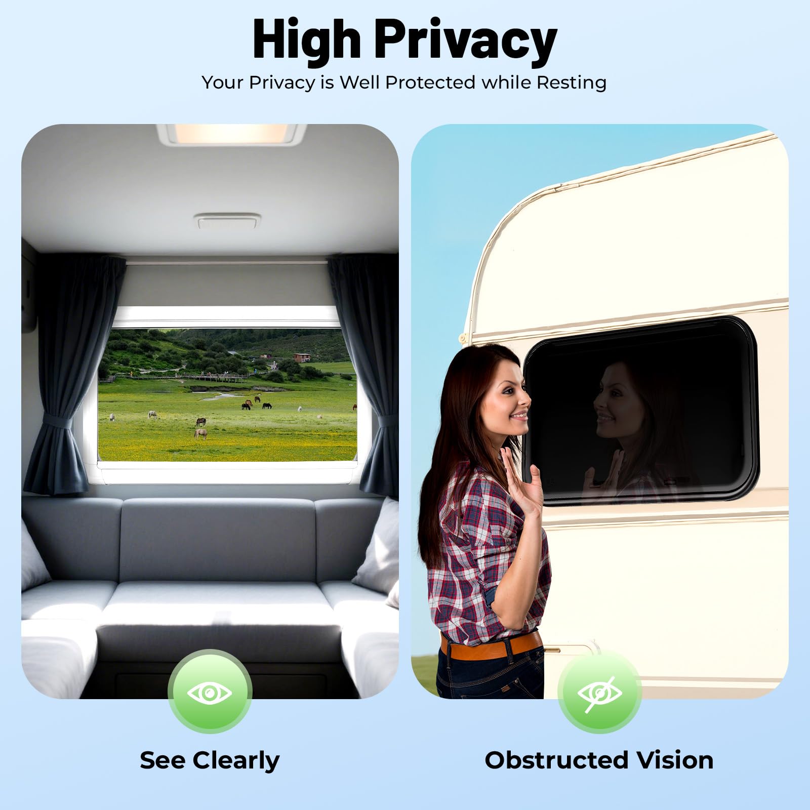 Wohnmobil Fenster Wohnwagen Fenster 900x550mm - E8 R43 Ausstellfenster Camper 65° Wohnmobilfenster Externes Push Fenster mit Fliegengitter＆Integriertem Rollo Sonnenschutz für Wohnwagen Van Camper