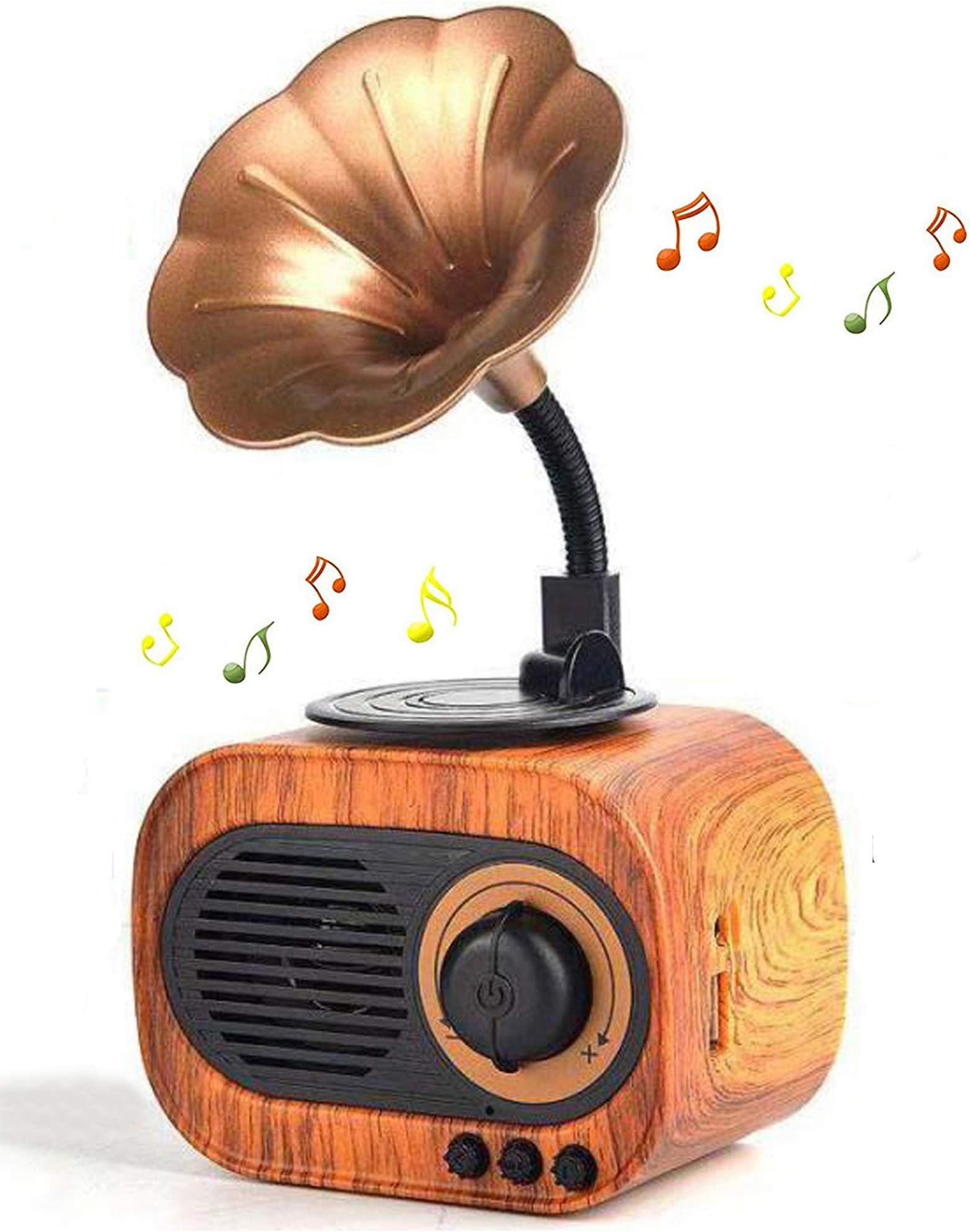 Retro Music Speaker Vintage Wireless Portable Outdoor Speakers Loud Stereo Sound Rechargeable Speaker Built in Mic Support Answering Calls USB TF Card AUX for Home Party Office