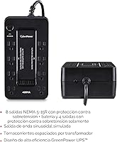 Vista 4 de CyberPower ST425 UPS de reserva con respaldo de batería y protector contra sobretensiones, 425VA/260W, 8 tomas de corriente, compacto, certificado UL