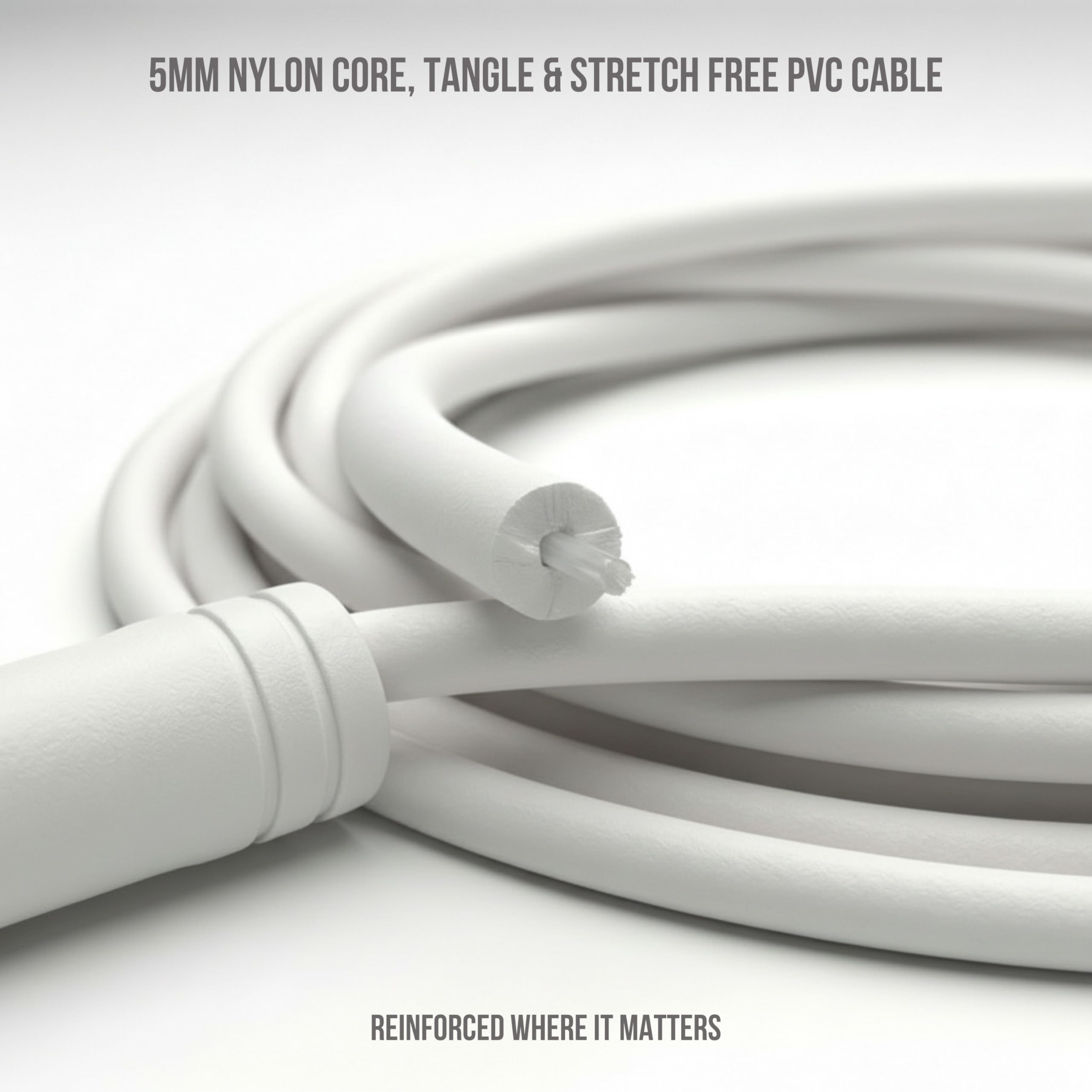 Elevate Speed Rope MAX - Professionelles Springseil aus Strapazierfähigem PVC mit Nylonkern - 5 mm - Länge Max. 3 Meter - Extrem Starke Griffe