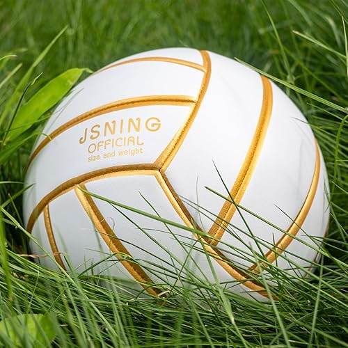 Miniatura 5 de Golden White Volleyball, Volley lite for Outdoor Indoor Beach Game,Soft Touch,Official Size 5,Gift for Boy Girl Man and Woman