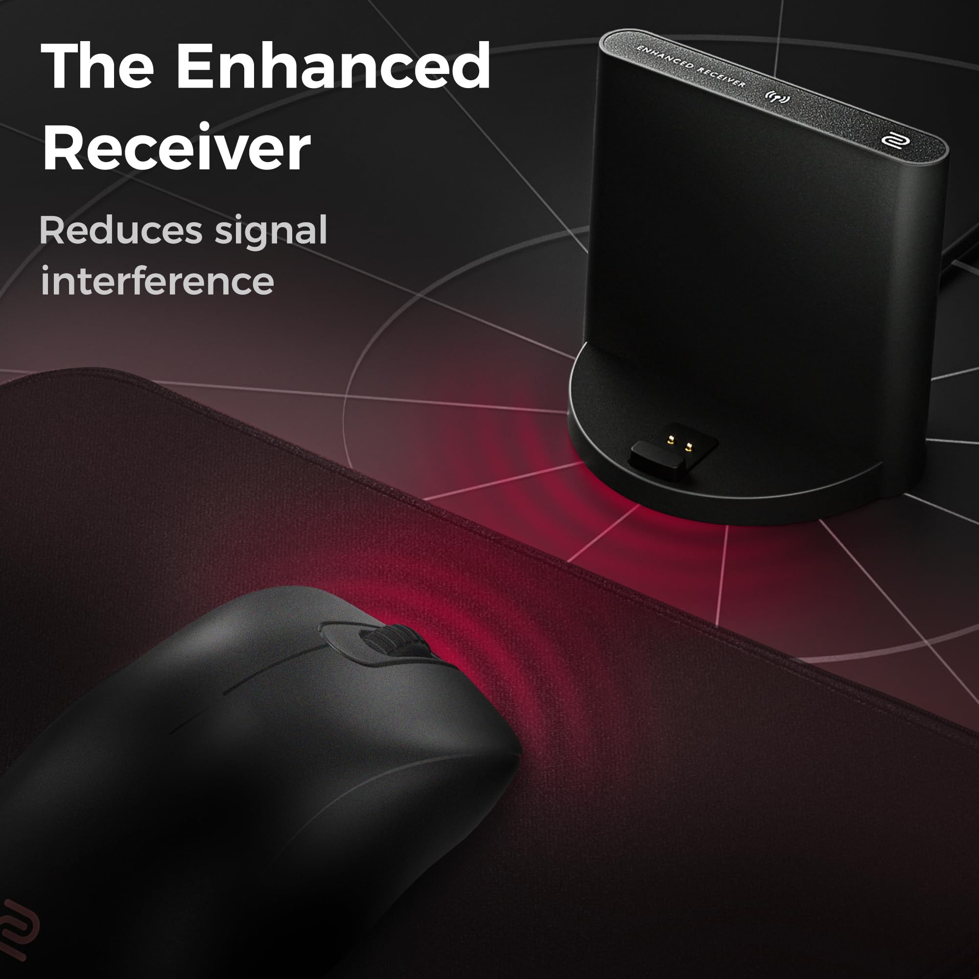 Mouse wirless BenQ ZOWIE EC2-DW 4K per e-sport, ​scienze sportive, ricevitore a 4K migliorato, 60g, asimmetrico, senza driver, sensore 3950, frequenza di polling 4K