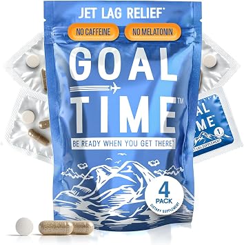Jetlag Relief Pills, Jet Lag Remedy for Travel, Travel Supplement for Energy, Immune, Digestion Support - Long Flight Essentials | Made in USA, No Caffeine & Melatonin - 2 Flights Kit