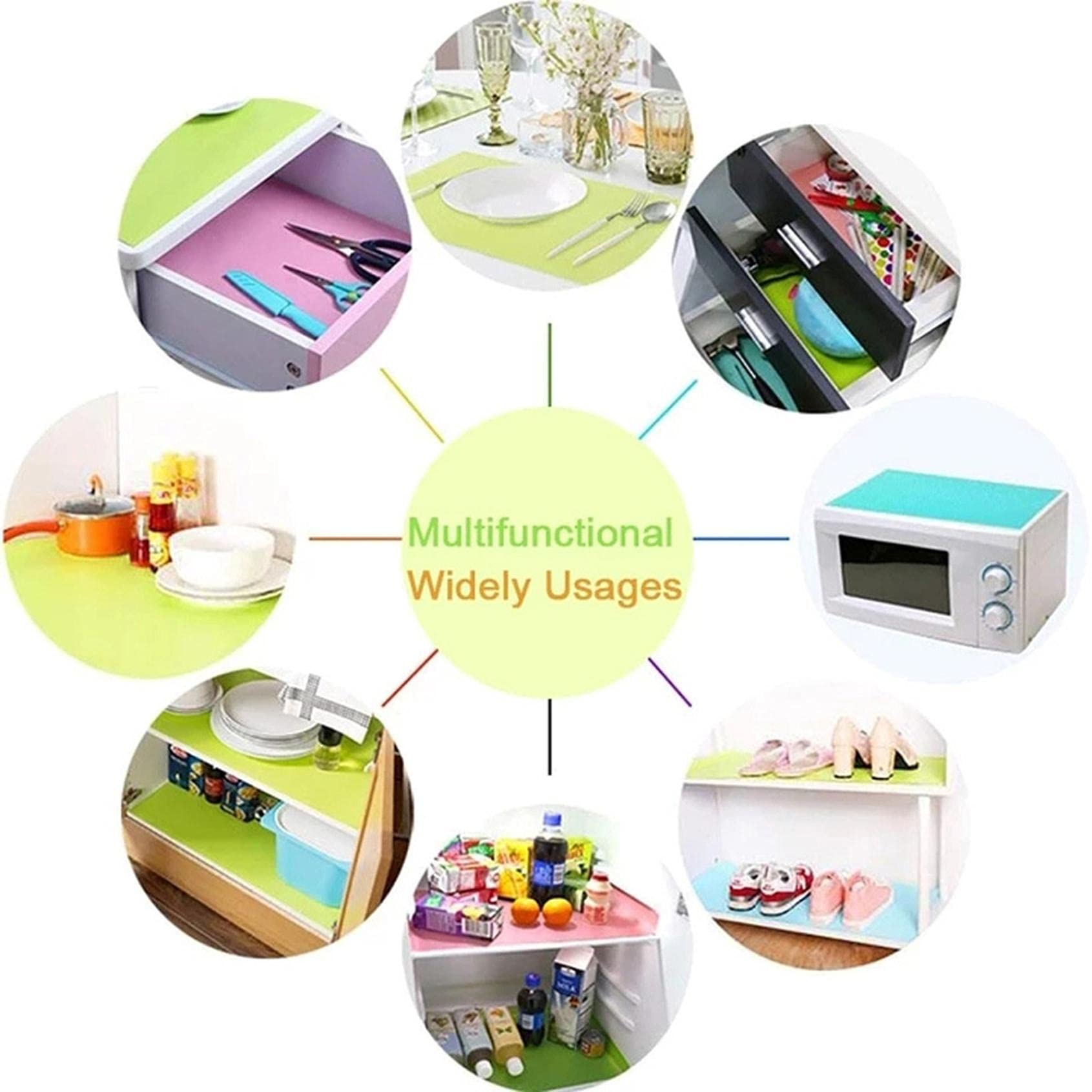 Lot De 8 Tapis De Réfrigérateur Antibactériens En EVA