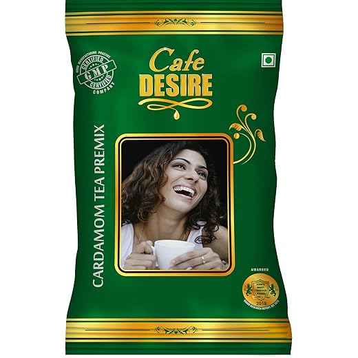 Cafe DESIRE I DRINK SUCCESS Instant Tea Premix | Cardamom Flavour | Taste As Home | 3 in 1 Premix Chai | Manually Prepare Powder for All Coffee Vending Machines | 1 Kg