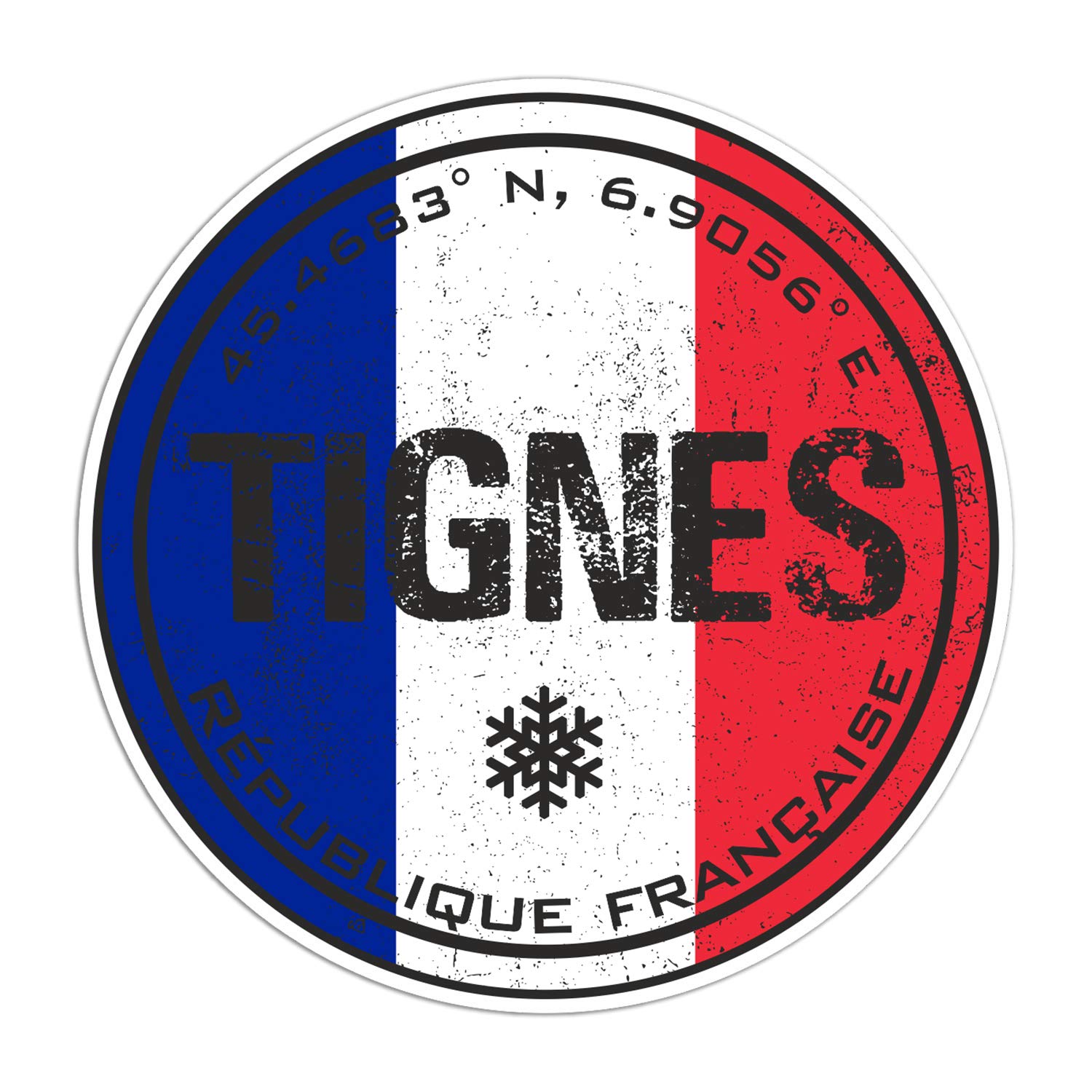 Destination Vinyl Ltd Multi 2 X 10Cm Tignes France Fun Vinyl Stickers - Travel Sticker Laptop Luggage #23140 (10Cm Wide)