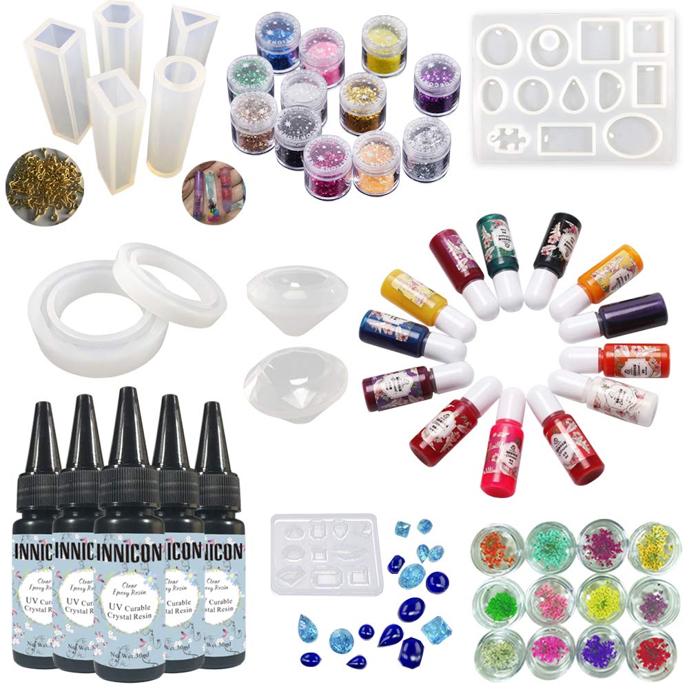Résine UV Époxy Coffret Création Bijoux Idée Cadeau Parfait Art et Artisanat