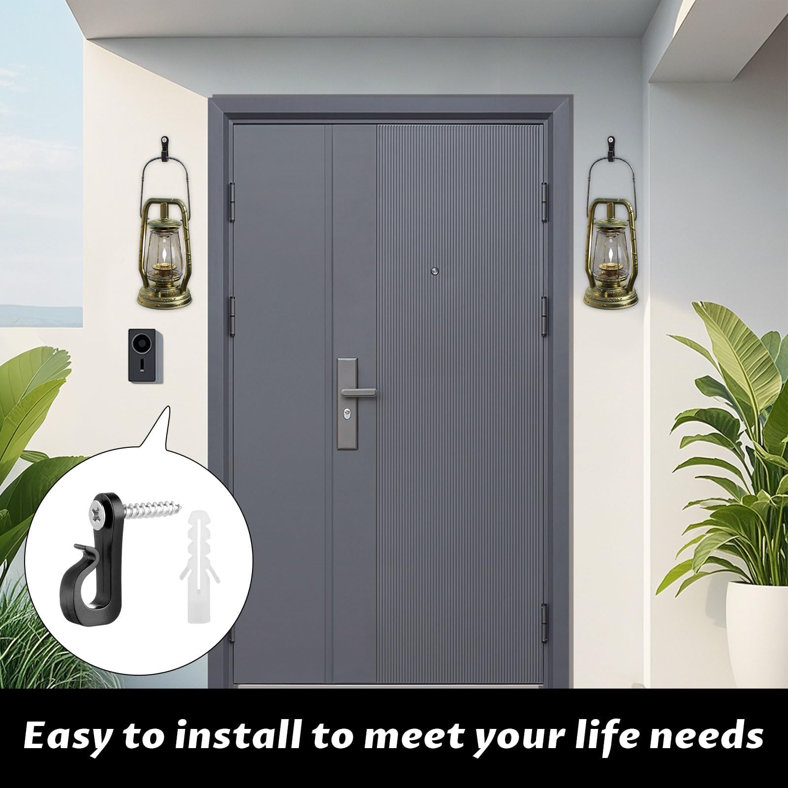 40 Pack Q-Hanger Screw in Hooks for Wood,Screw Hook for Hanging with Safety Buckle,Fence Hooks for Outdoor Lights,Outdoor Hook for Lights - Image 4