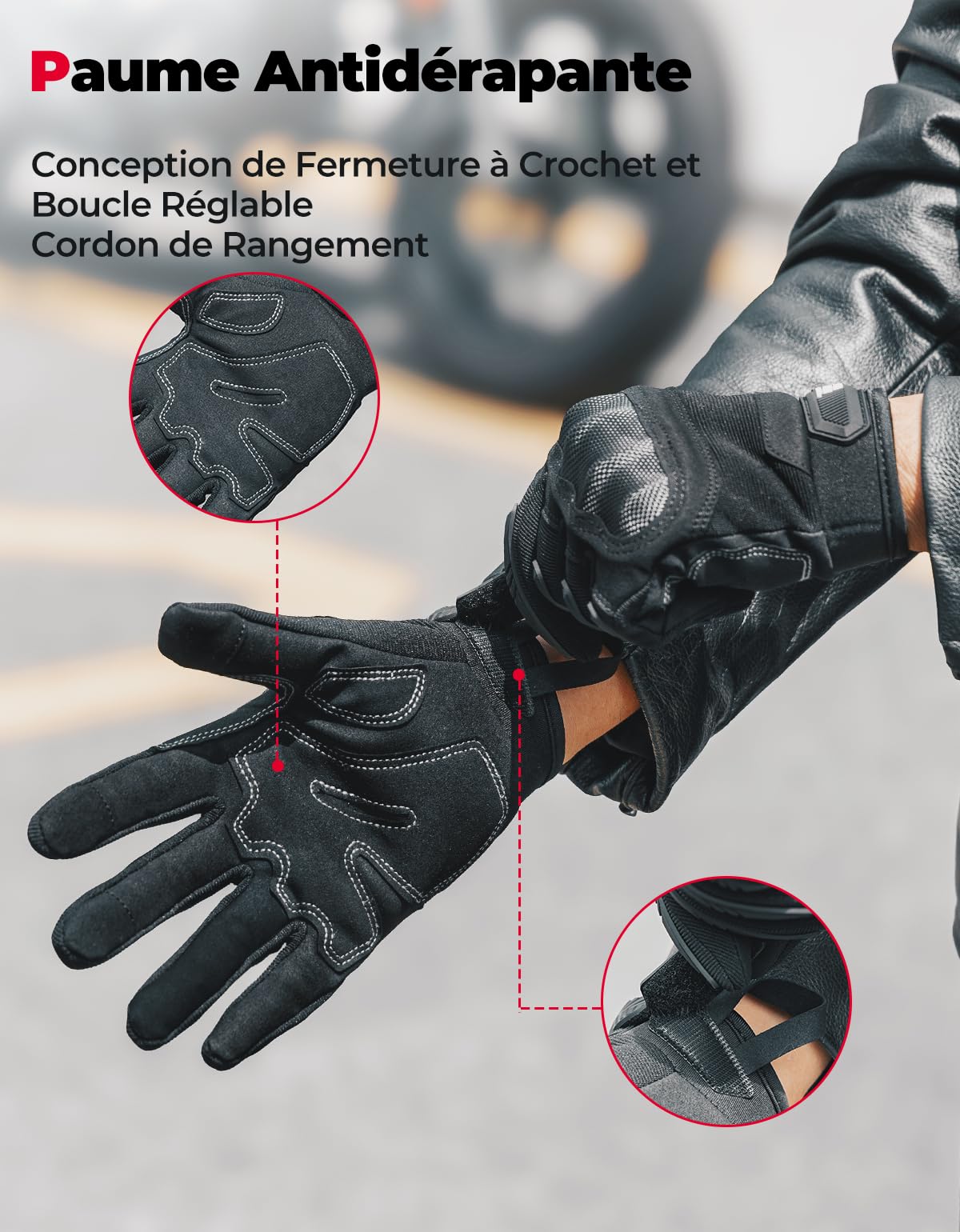 KEMIMOTO Gants de Moto, Gants Tactique Militaire à Écran Tactile pour Homme et Femme, Gants Moto Cross en Plein Air pour Course de Moto Motocross Combat Escalade Camping Chasse Vélo VTT