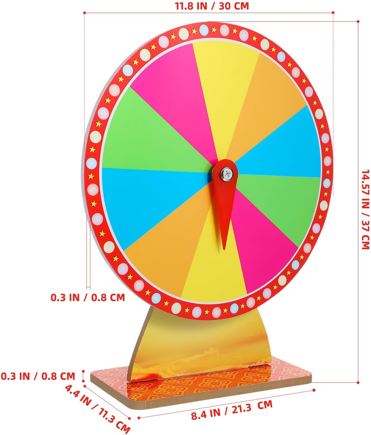 FAVOMOTO Rotating Roulette Wheel Party Game, Desktop for Carnival, Plastic Prize Wheel with Erasable Surface 14. 17 X 11. 81 Inch