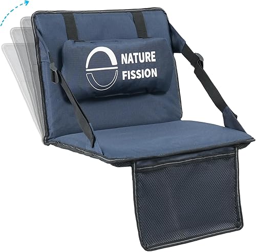 Asiento de estadio con respaldo y soporte lumbar y cojín acolchado plegable y portátil, perfecto para silla de grada en eventos deportivos y uso