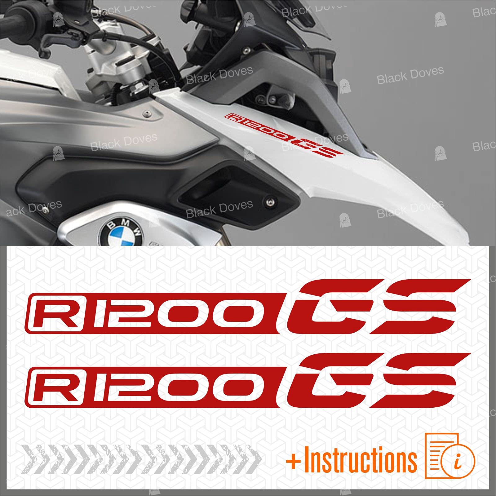 Reflektierende Aufkleber Für Kotflügel Hinten – Kompatibel Mit BMW R 1200 GS Adventure (2004-2012), 3-teilig, Rot