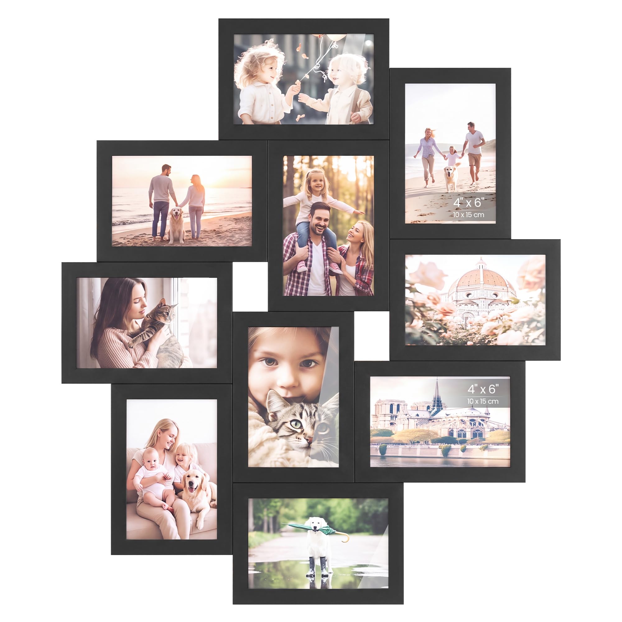 SONGMICS Picture Frames Wall Hanging, Set of 10, 4 x 6 inches