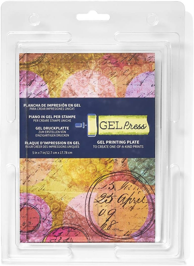 Gel Press Monoprinting Print Plate - 5” X 7” (12.7 x 17.8 cm) Gel Plate - Printmaking Supplies - Reusable Gel Printing Plates for Press Art for Card Making, Scrapbooking, Journaling, Arts & Crafts