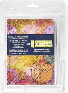 Gel Press Monoprinting Print Plate - 5” X 7” Gel Plate - Printmaking Supplies - Reusable Gel Printing Plate for Press Art for Card Making, Scrapbooking, Journaling, Arts and Crafts, Home Decor