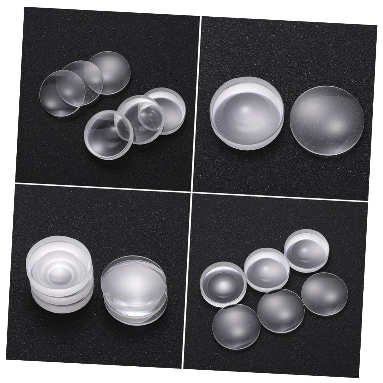 6Pcs Optical Lens Double Convex Double Concave Glass Lenses for Labs Focal Diameter for Instruments Projectors