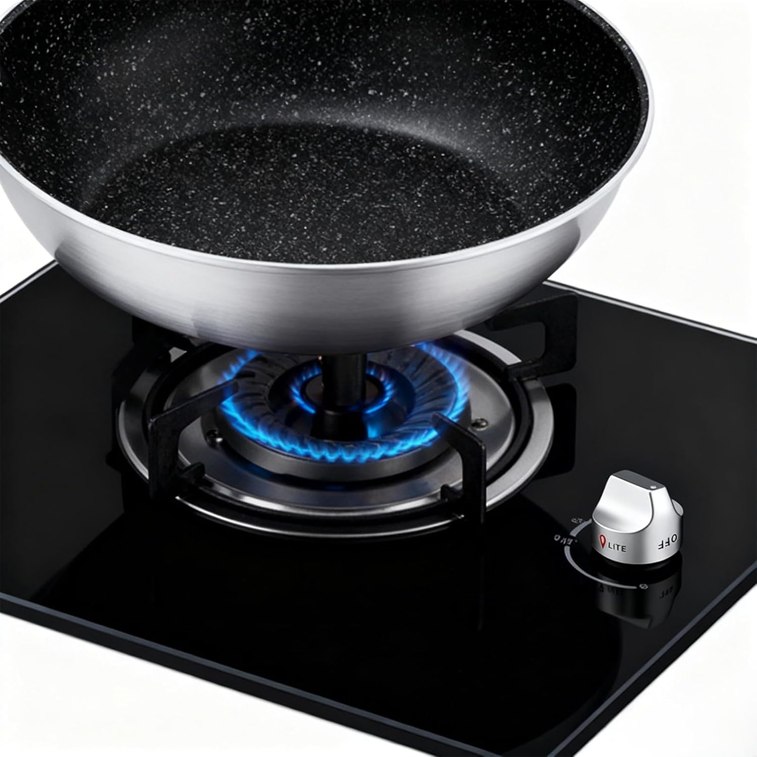 Set of 2 Metal Stove Control Handle Replacement Part Easy Installtion Repairing Knob Suitable for Various Models Ergonomic Knob