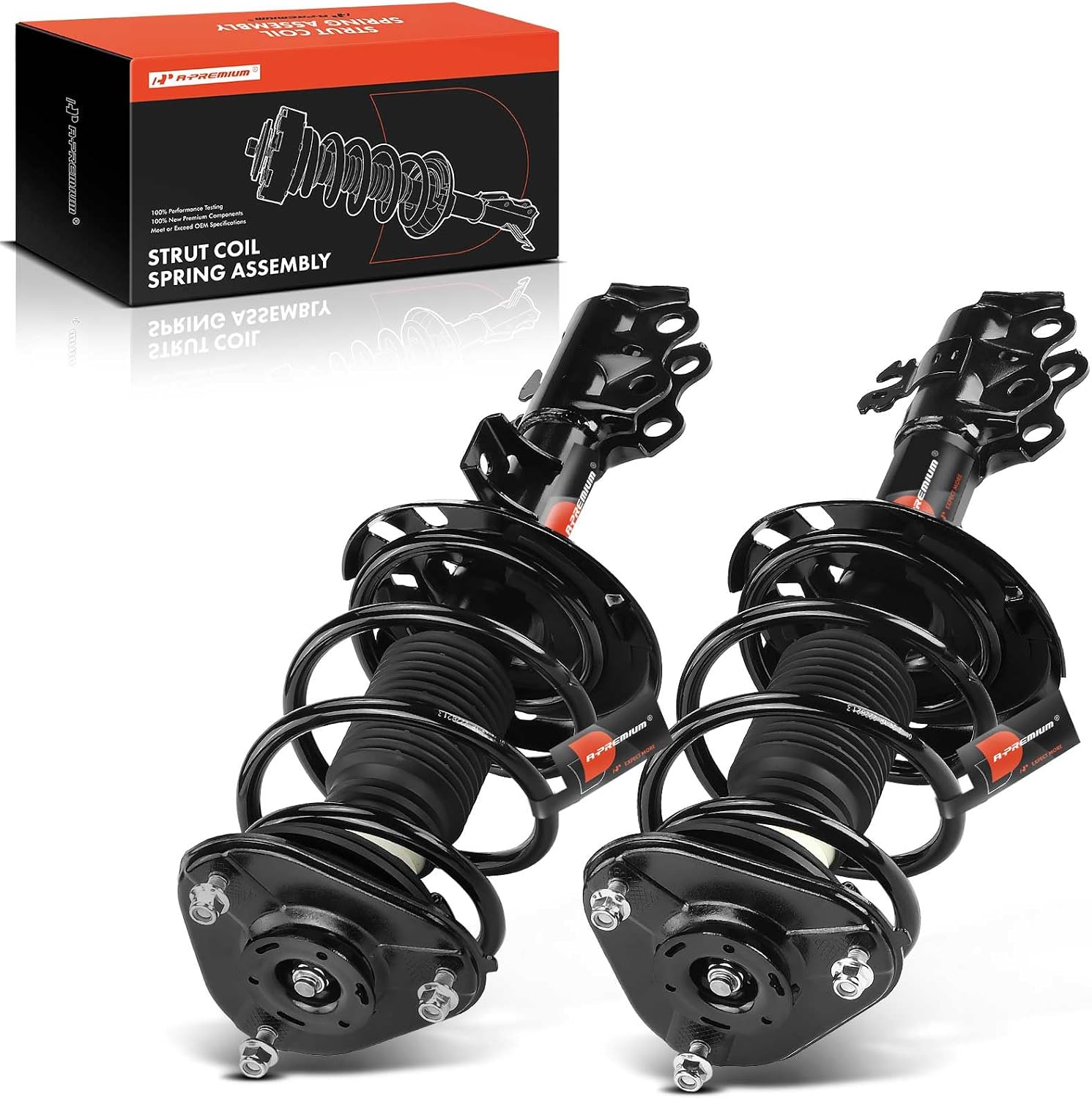A-Premium Front Complete Struts Compatible with Toyota Prius 2016-2022, Prius Prime 2017-2022, Prius AWD-e 2019-2022 - 2x Replacement Suspension Shock Absorber with Coil Spring Assembly