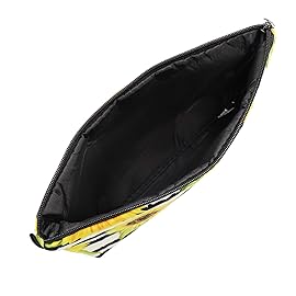 Aiphamy Cute Travel Makeup Bag Cosmetic Bag Small Pouch Gift for Women (Stripes Sunflowers)